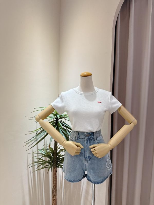 立體小花牛仔短褲 立體小花牛仔短褲