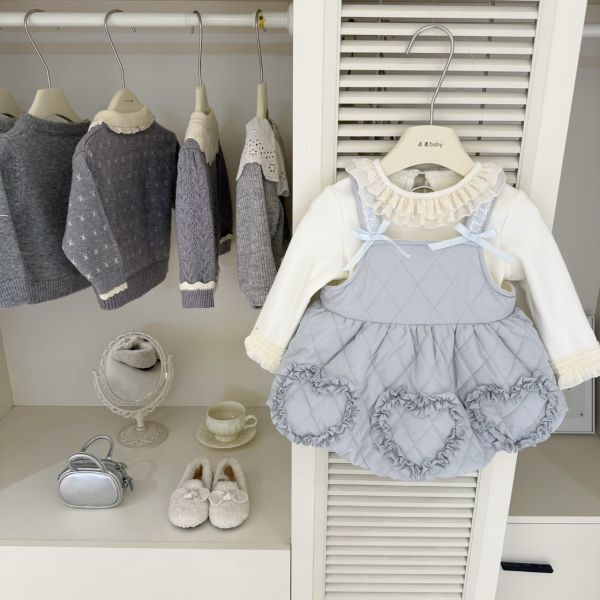 愛心花邊吊帶裙加絨套裝 愛心花邊吊帶裙加絨套裝