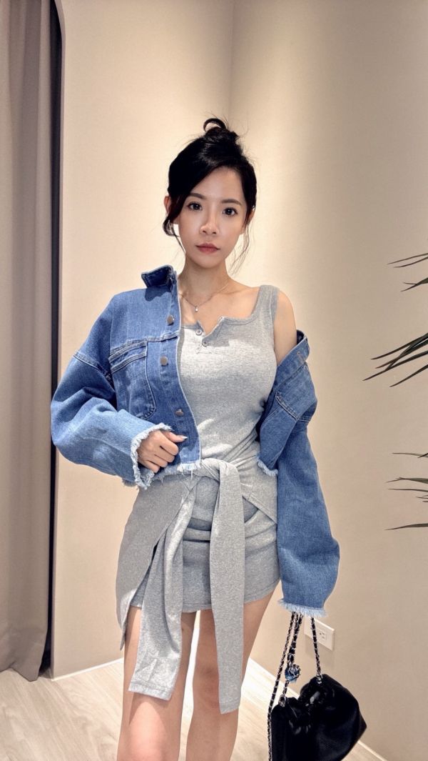 彈力綁帶背心短洋 彈力綁帶背心短洋