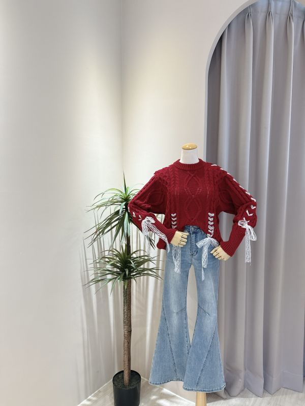 麻花綁帶毛衣(預購) 麻花綁帶毛衣