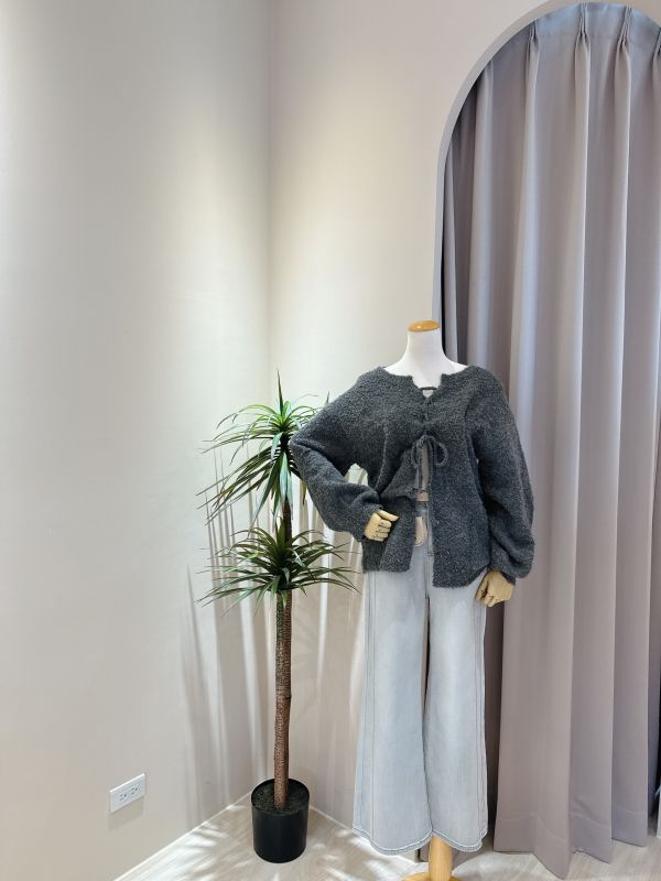 交叉綁帶針織罩衫外套 交叉綁帶針織罩衫外套