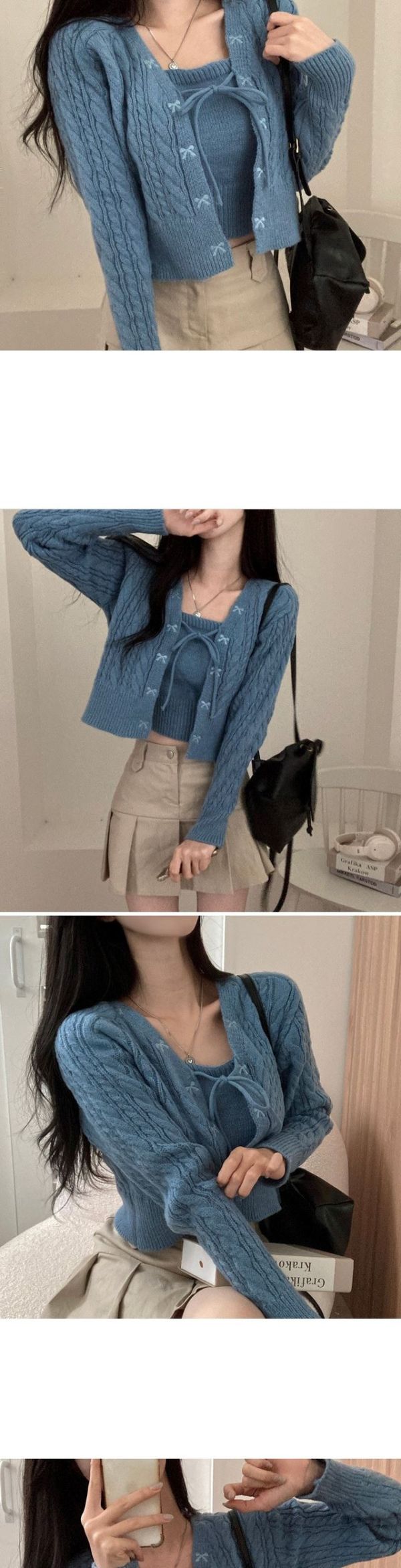 復古甜美蝴蝶结針織上衣 復古甜美蝴蝶结針織上衣