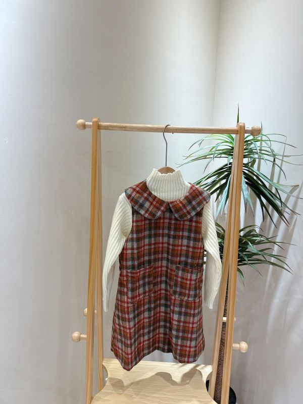 毛呢格子背心裙套裝 毛呢格子背心裙套裝