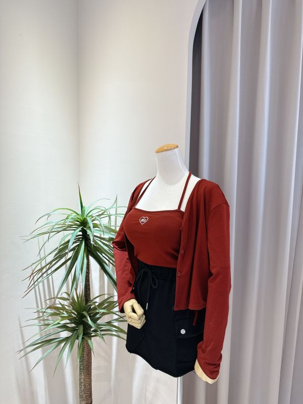 繞脖綁帶背心+小外套 繞脖綁帶背心+小外套