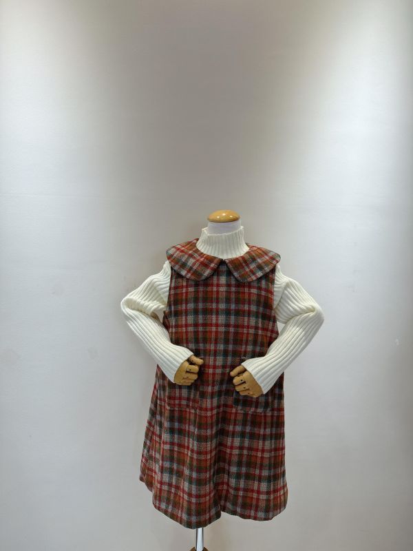 毛呢格子背心裙套裝 毛呢格子背心裙套裝