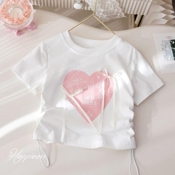 愛心蝴蝶結抽繩上衣 愛心蝴蝶結抽繩上衣