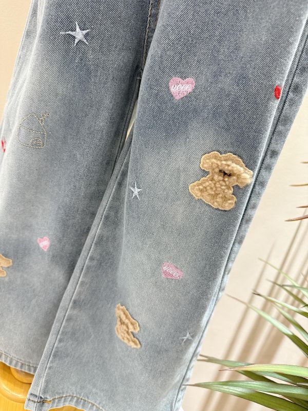 立體狗狗刷毛牛仔褲 立體狗狗刷毛牛仔褲