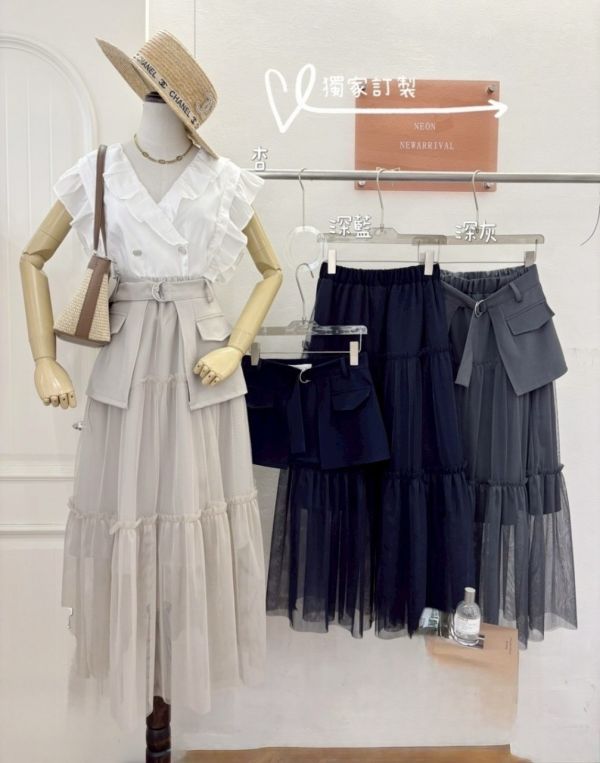 層次感馬甲拼接紗裙 層次感馬甲拼接紗裙