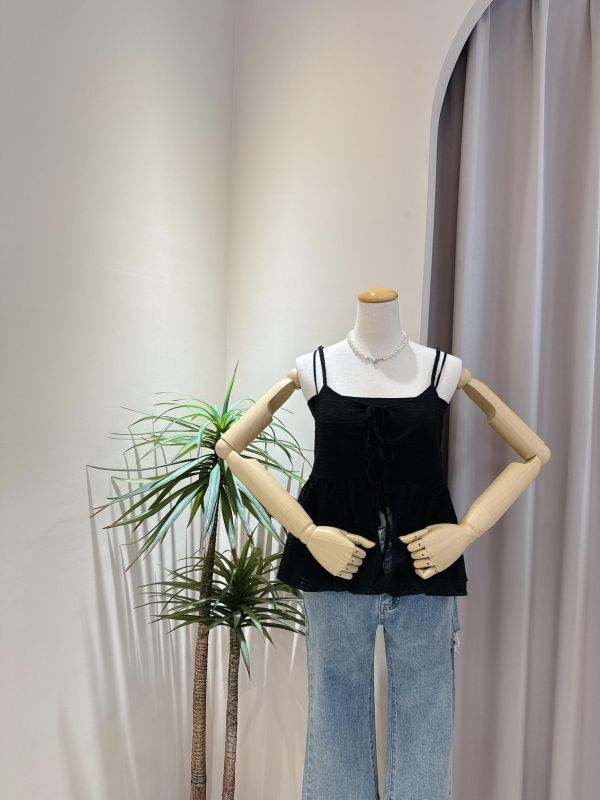 花苞下擺綁帶細肩帶背心 花苞下擺綁帶細肩帶背心