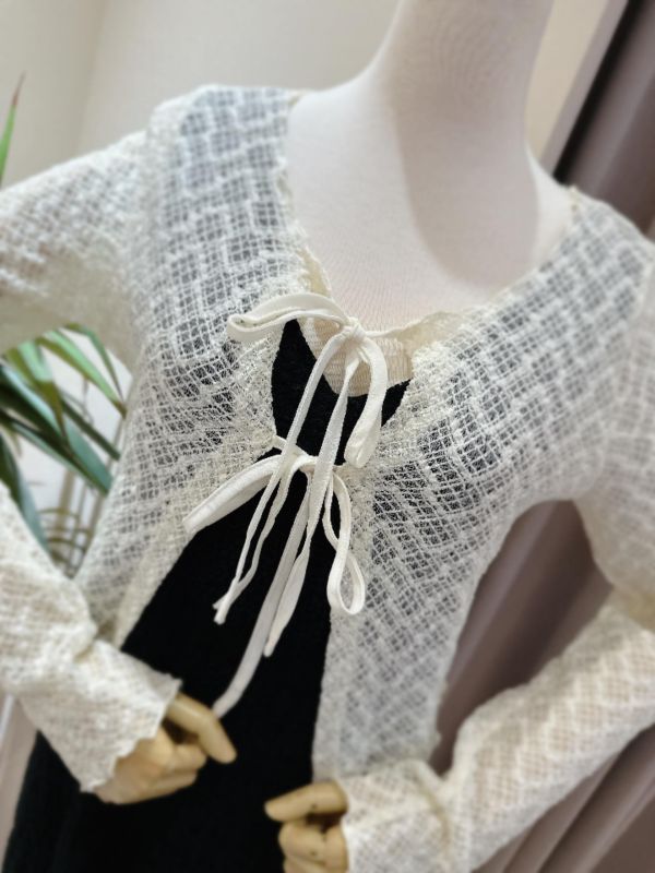 蕾絲雕花綁帶罩衫外套 蕾絲雕花綁帶罩衫外套