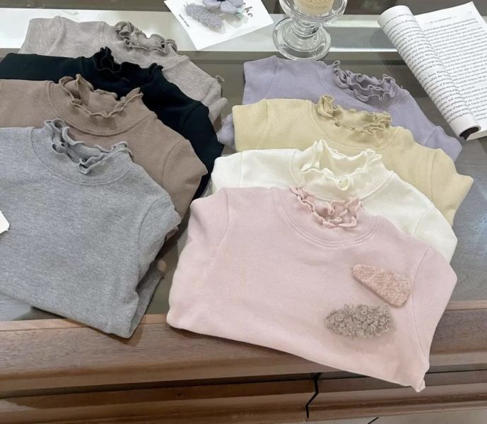 高領花邊素色內搭衣 高領花邊素色內搭衣