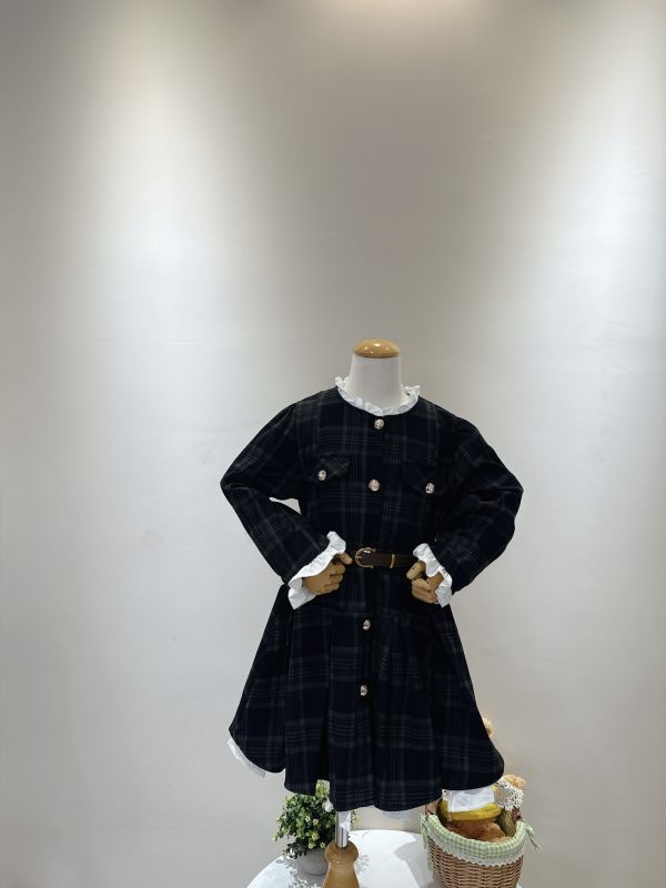 格子蕾絲洋裝(附皮帶) 格子蕾絲洋裝(附皮帶)