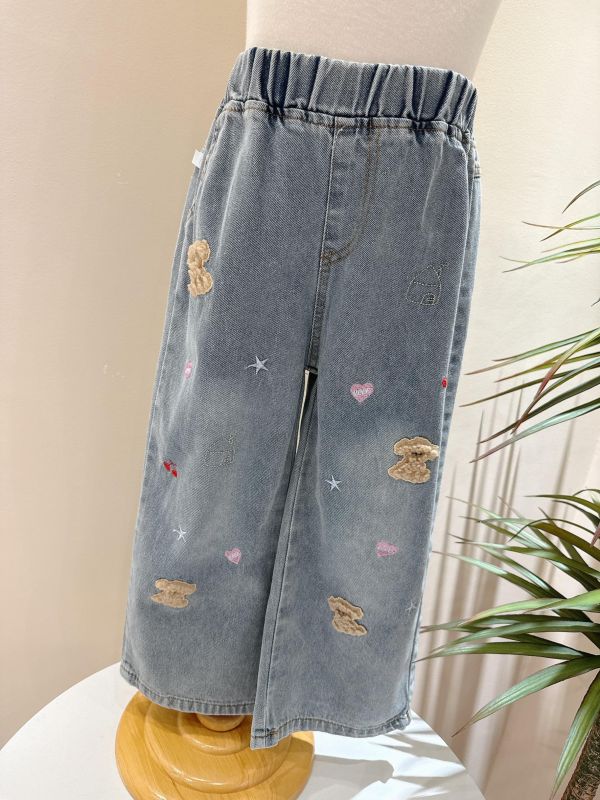 立體狗狗刷毛牛仔褲 立體狗狗刷毛牛仔褲