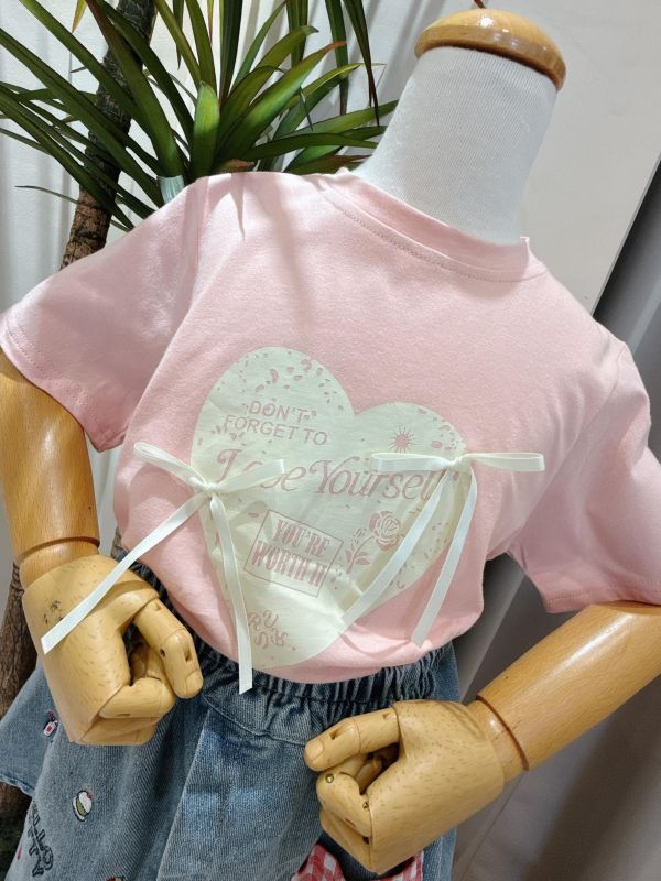 愛心蝴蝶結抽繩上衣 愛心蝴蝶結抽繩上衣