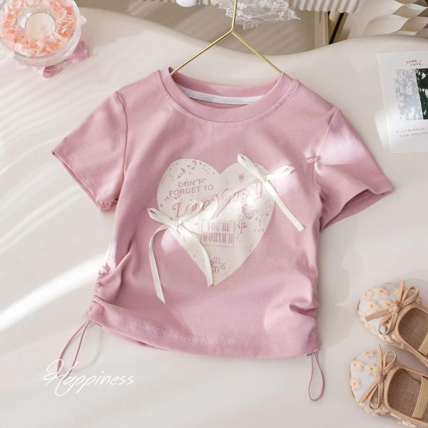 愛心蝴蝶結抽繩上衣 愛心蝴蝶結抽繩上衣