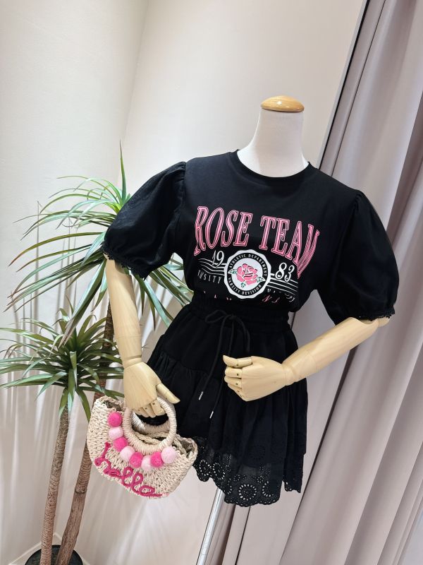 網紗公主袖字母上衣 網紗公主袖字母上衣