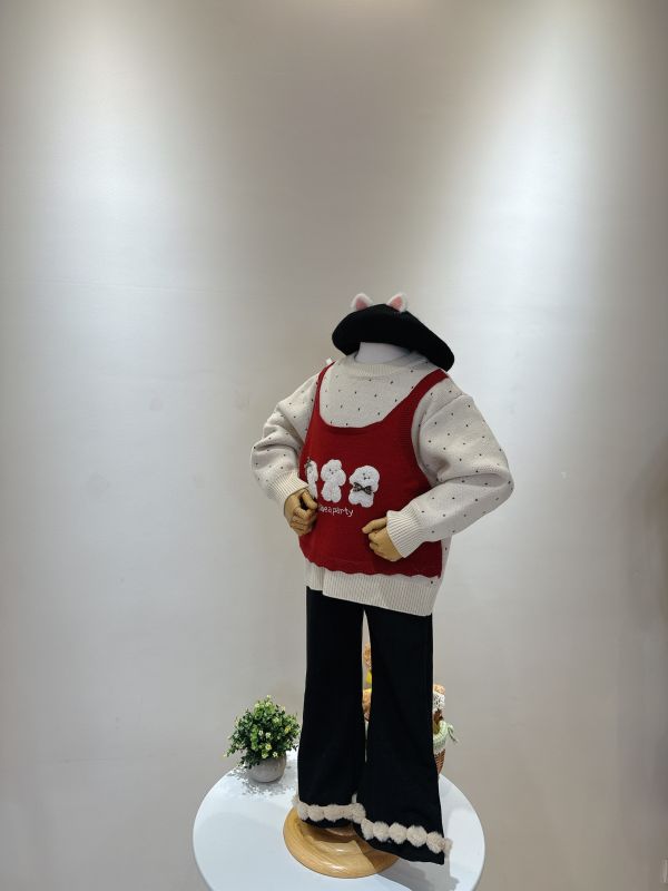 背心小狗針織兩件套(套裝) 背心小狗針織三件套(套裝)