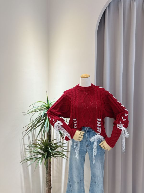 麻花綁帶毛衣(預購) 麻花綁帶毛衣