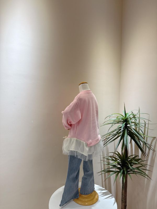 下擺網紗蝴蝶結上衣 下擺網紗蝴蝶結上衣