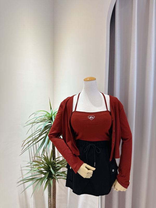 繞脖綁帶背心+小外套 繞脖綁帶背心+小外套