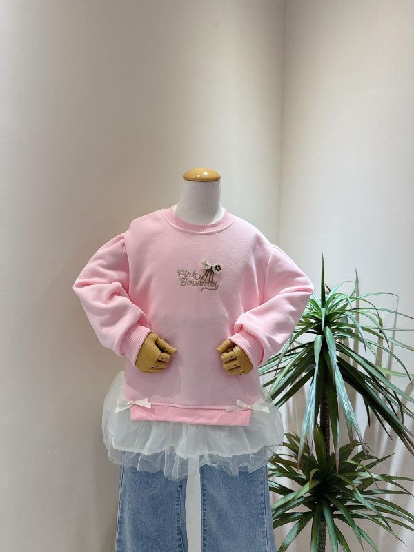 下擺網紗蝴蝶結上衣 下擺網紗蝴蝶結上衣