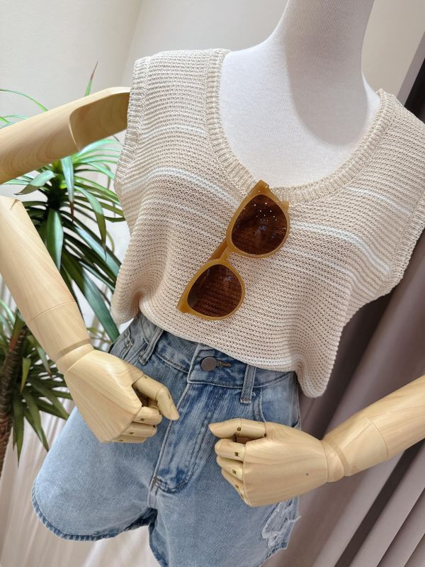 休閒渡假風針織背心 休閒渡假風針織背心