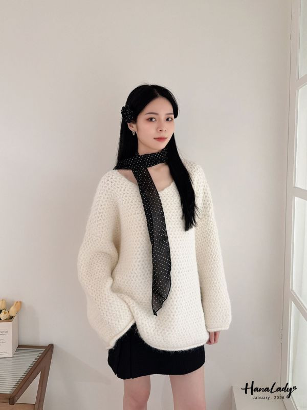 LEA48 休閒針織點點三件組 