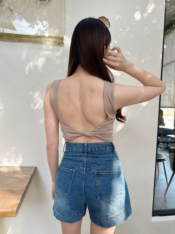 WWA86 親膚美背扭結bra top 