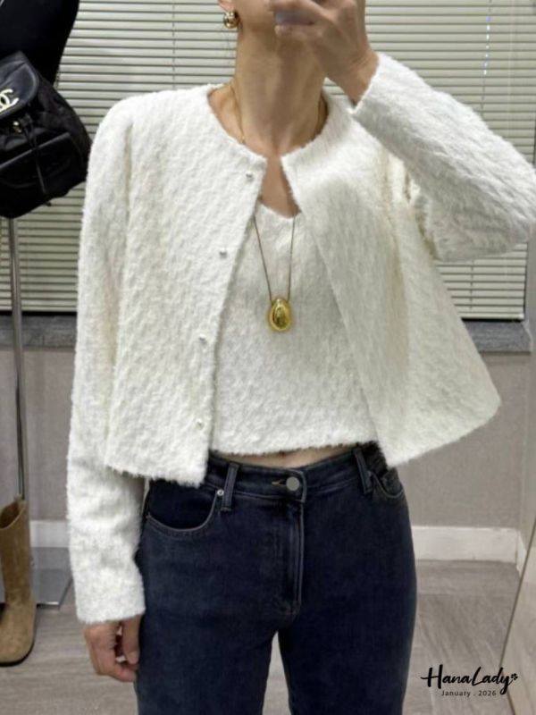 LEA38 高質感氣質毛絲兩件式上衣 