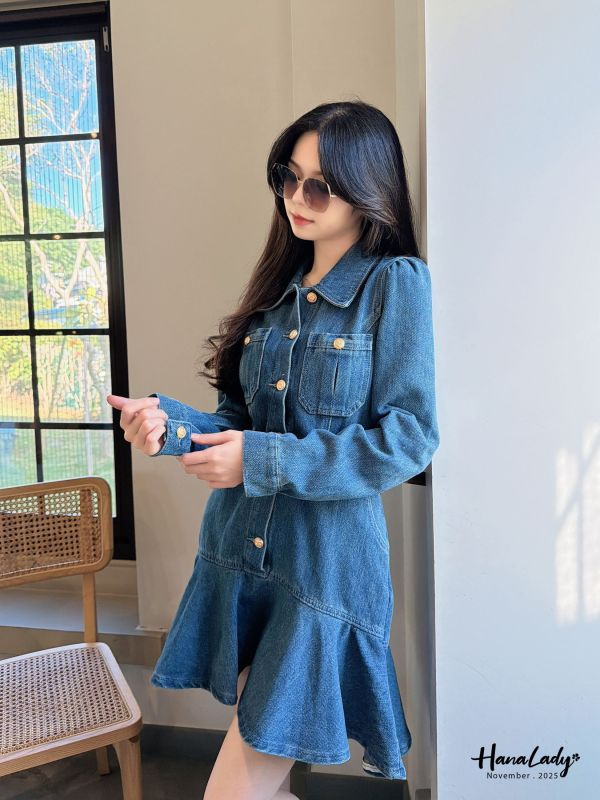 WJA71 金釦設計魚尾丹寧洋 