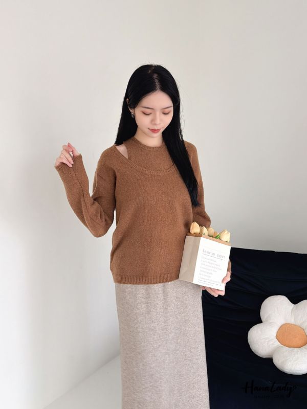 LEA94 純色兩件式針織上衣 