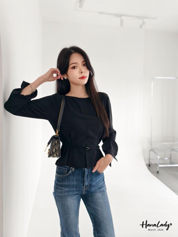 LSA36 知性百摺釦帶上衣 