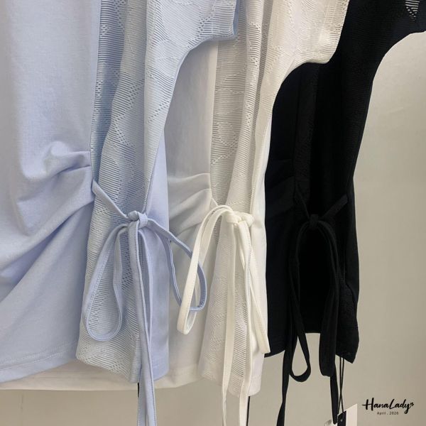 LFB16 廣州選品印花綁結上衣 