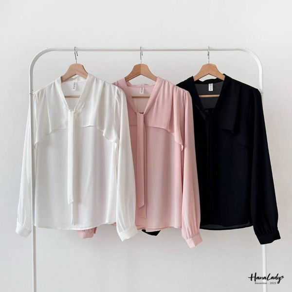 WJA91 浪漫斗篷領雪紡衫 