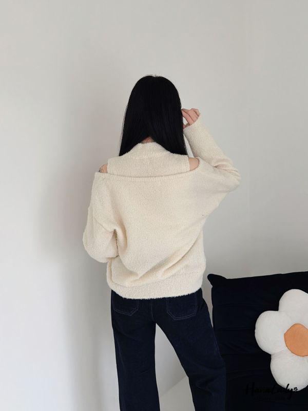 LEA31 兩件式毛絨絨立領上衣 