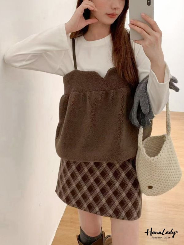 LEA82 兩件式熊寶寶棉絨上衣 