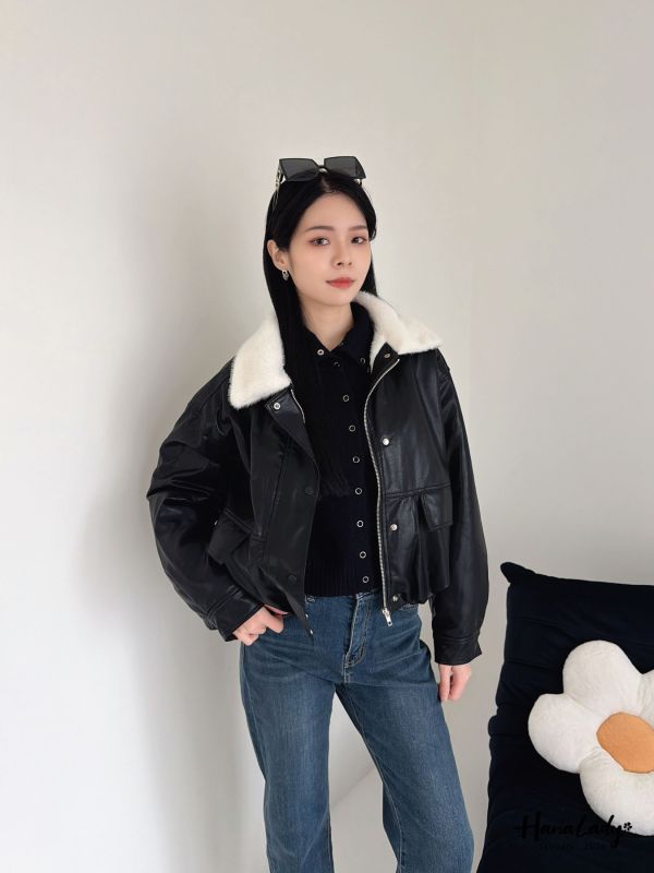 LEB02 簡約壓釦翻領針織上衣 