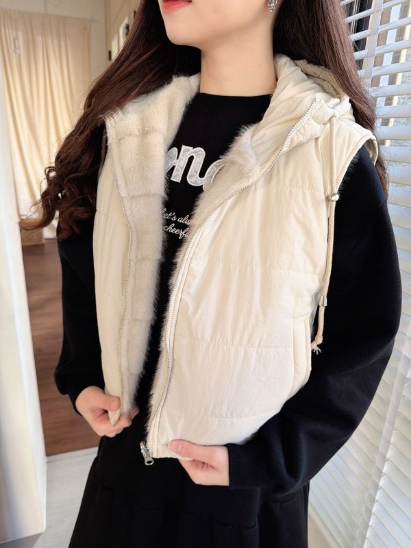 WQB29 正反兩穿毛毛鋪棉背心 