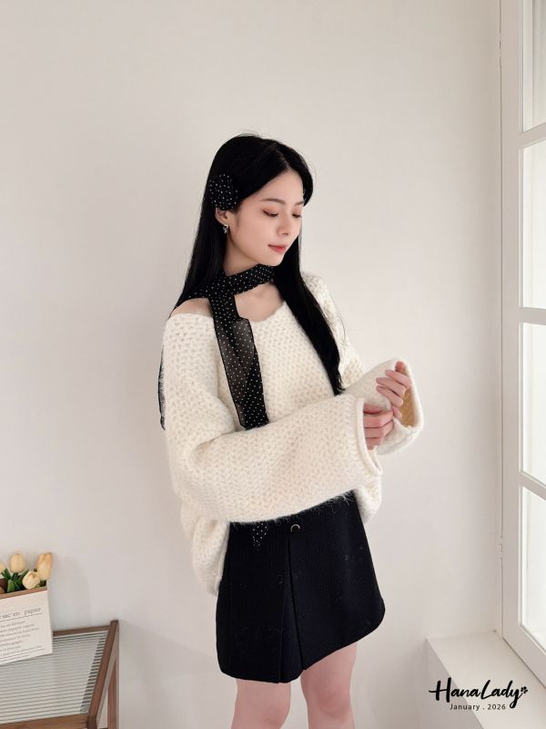 LEA48 休閒針織點點三件組 