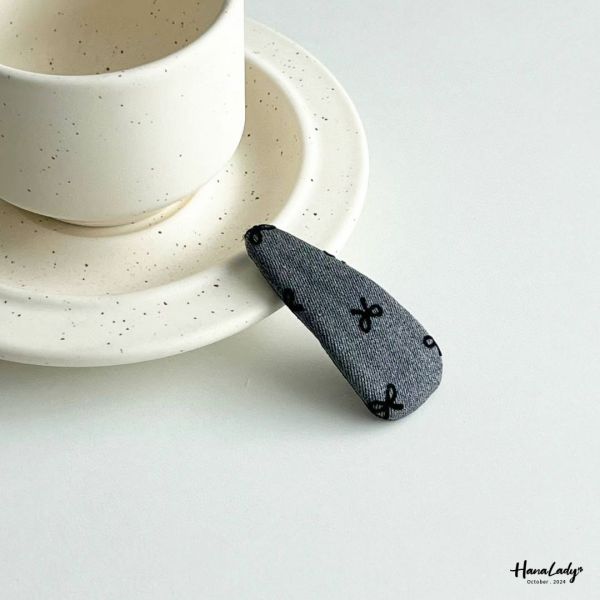 FTB20 絨布蝴蝶結髮夾單個 