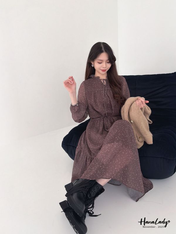 WJA95 復古波點層次長洋 