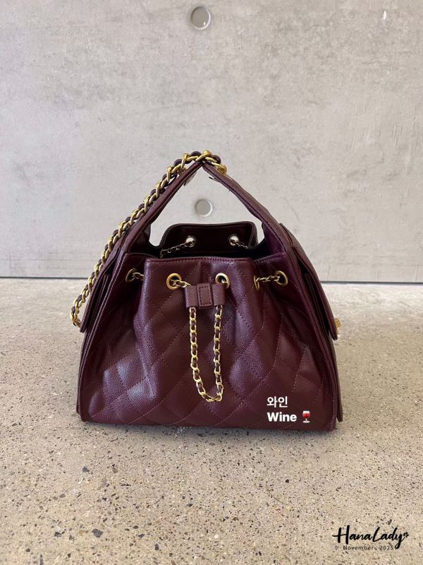 WJB19 超質感金鍊荔枝牛皮包 