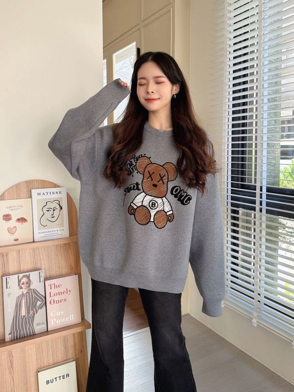 WQB18 男款暴力熊厚磅針織上衣 