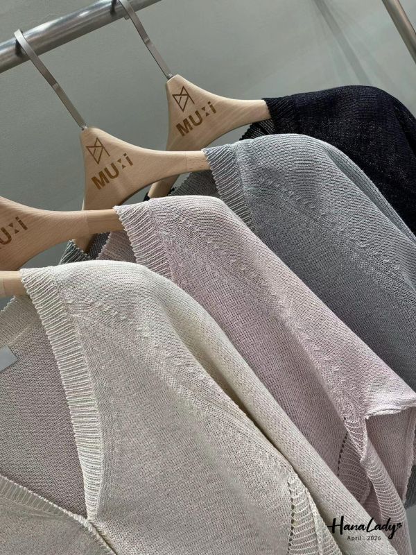 LFA54 貝殼釦點綴上衣罩衫 