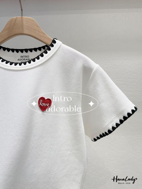 LFB06 愛心貼布嫩Q針織上衣 