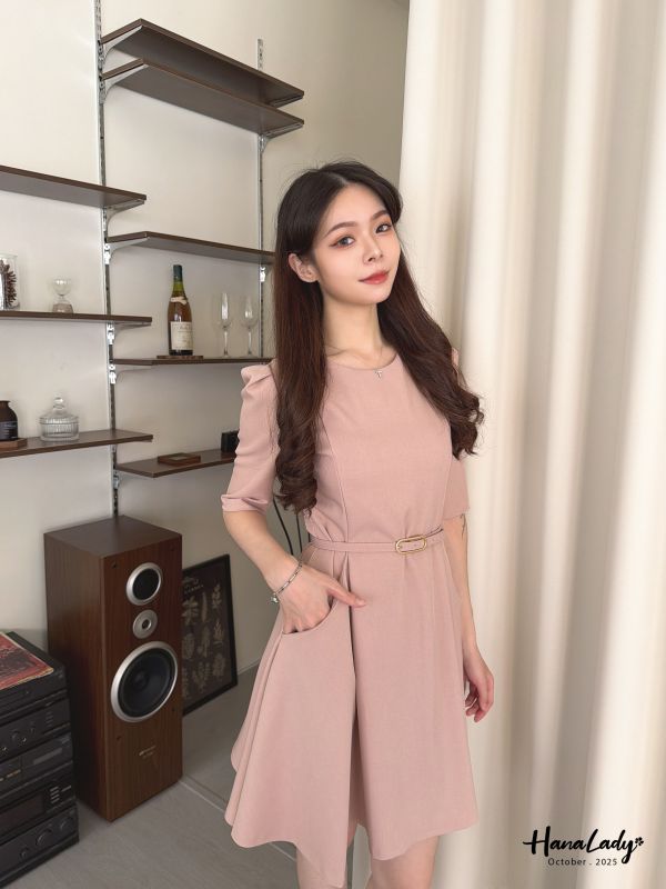 WTA90 微美金屬腰帶短洋 