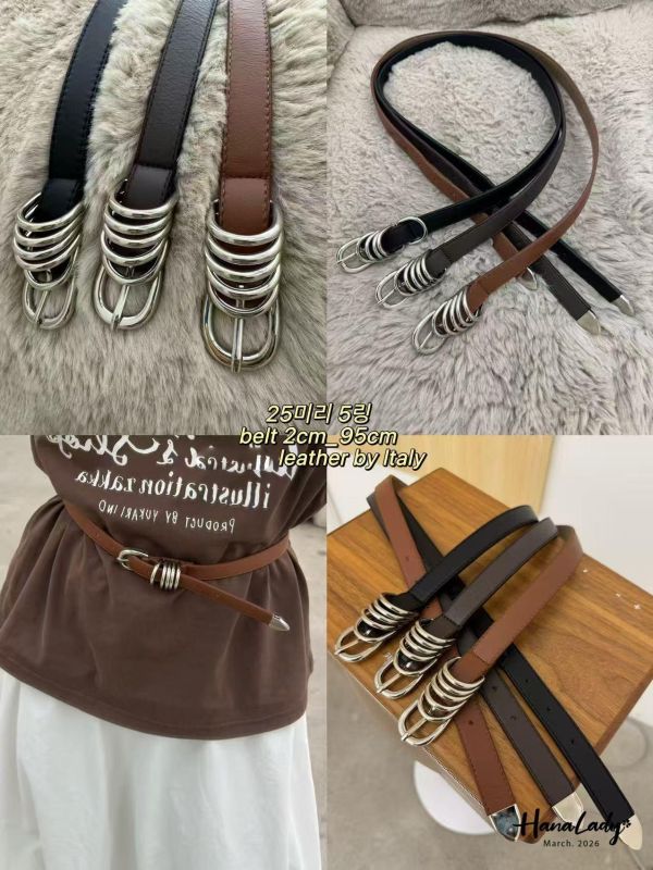 LSA65 牛皮個性環扣腰帶 