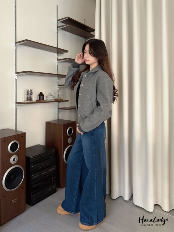 WQA37 人見人愛綁繩腰丹寧寬褲 