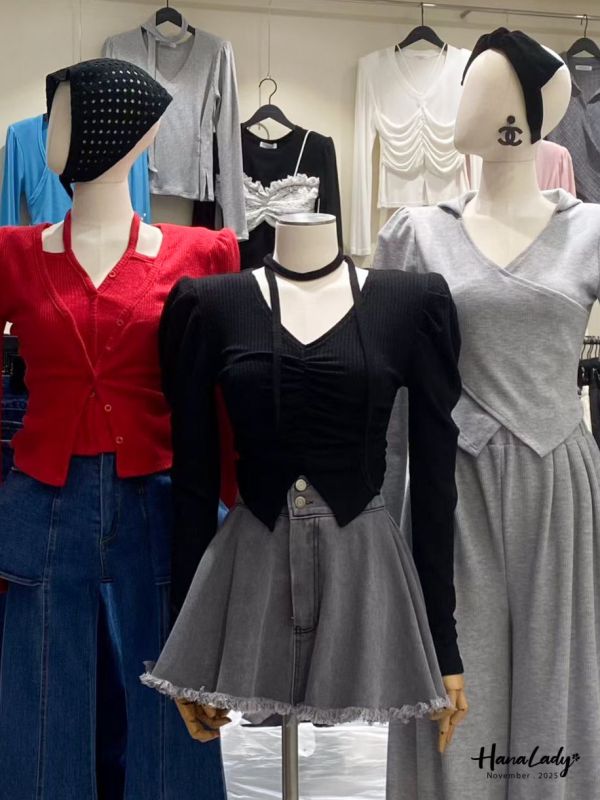 WJA84 寬腰雙釦鬚邊褲裙 