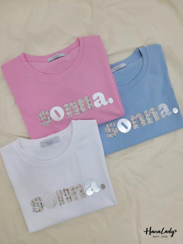 LFA27 毛呢燙銀涼感親膚棉T 